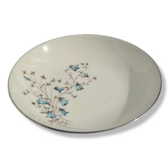 Vintage 60s Flintridge Belnor Blue Floral‎ California Ceramic Coupe Soup Bowl - Picture 1 of 10